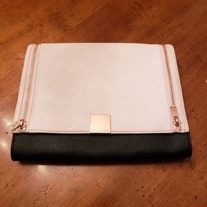 Ted Baker Sala Cross Hatch Clutch Bag Pink/Black